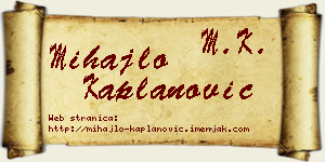 Mihajlo Kaplanović vizit kartica